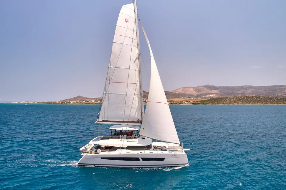 Alma, Fountaine Pajot Samana 59 catamaran for charter in Athens, real photo