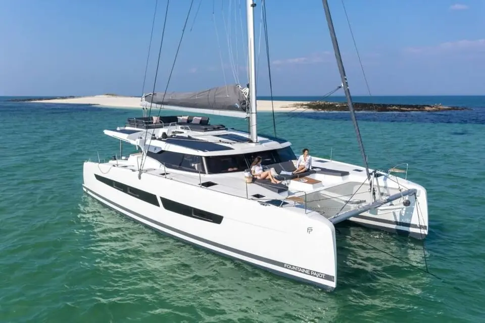 Althea, Fountaine Pajot Aura 51 catamaran for charter in Athens, real photo