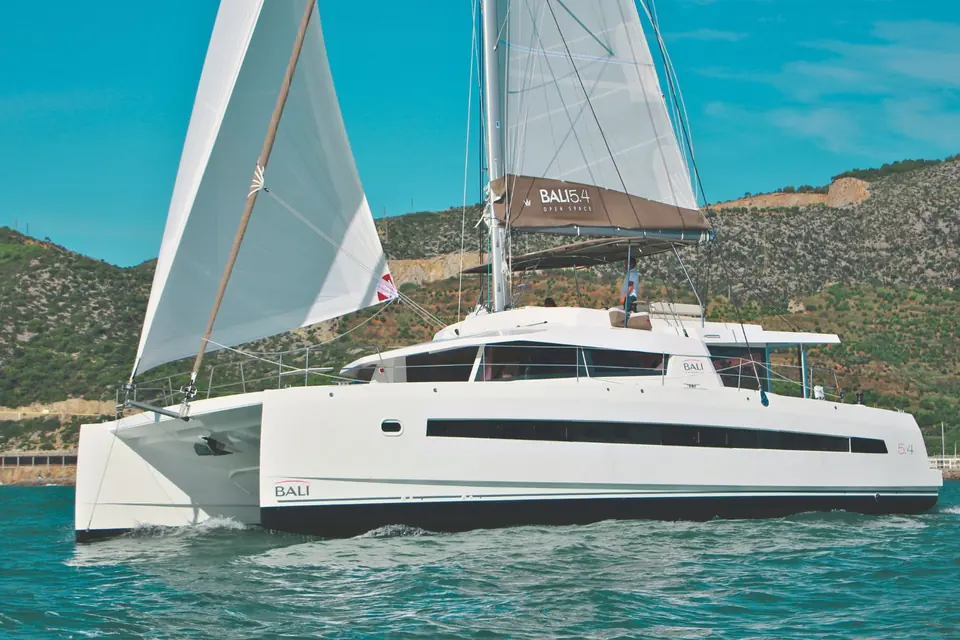 Fortune One, Bali 5.4 catamaran for charter in Lavrio, real photo